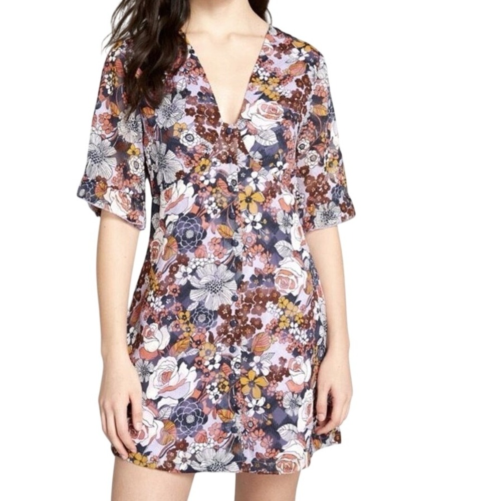 ModCloth‎ Floral burnout Retro Rockabilly Button Front Blouse Plus Size 28 fairy